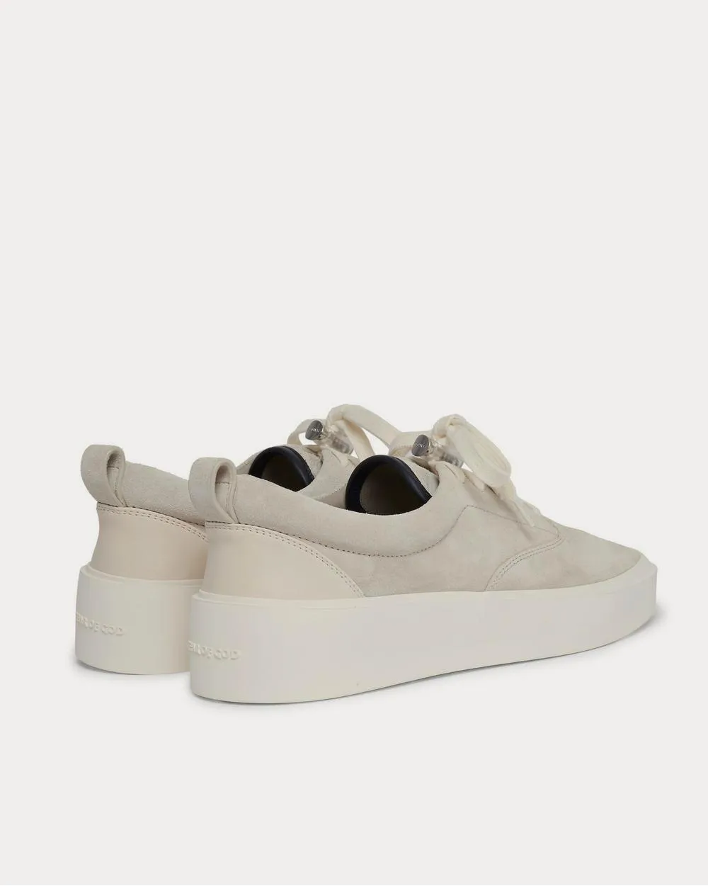 101 Leather-Trimmed Suede  Light gray low top sneakers