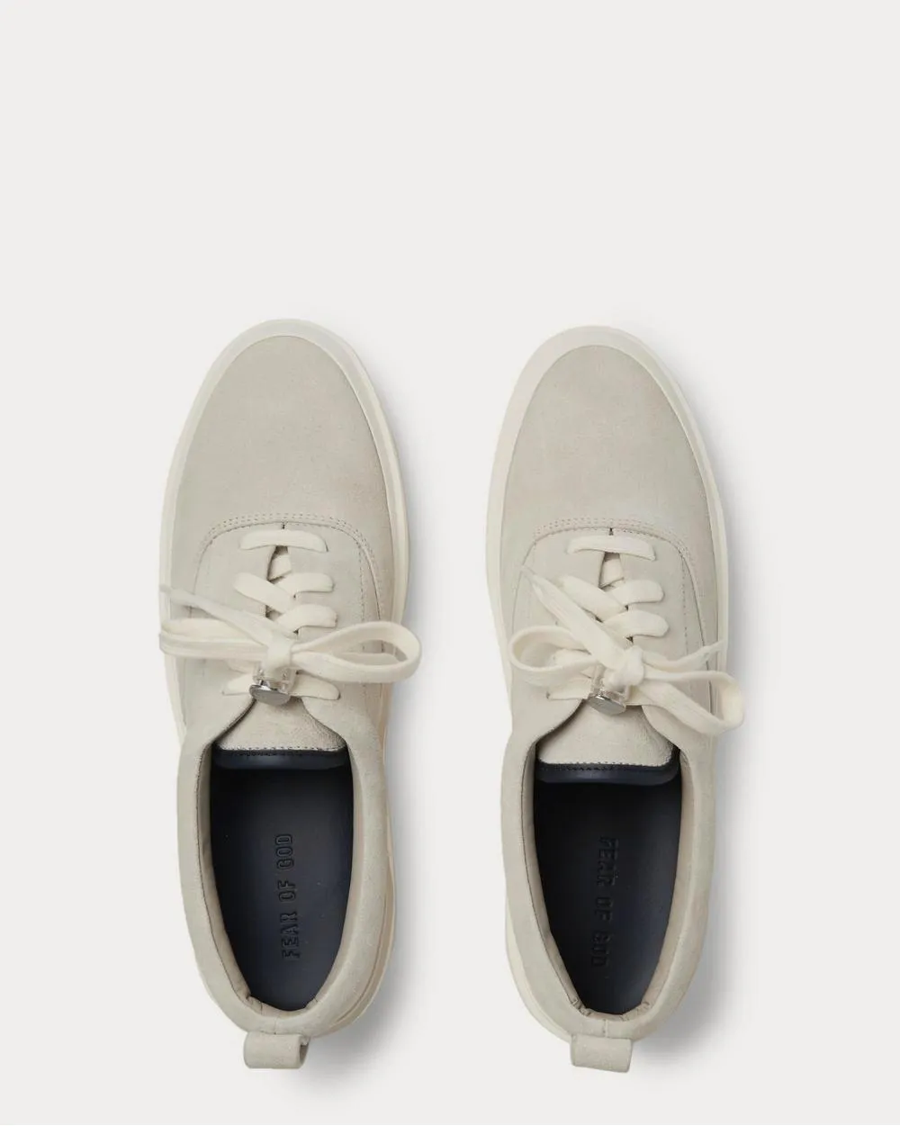 101 Leather-Trimmed Suede  Light gray low top sneakers