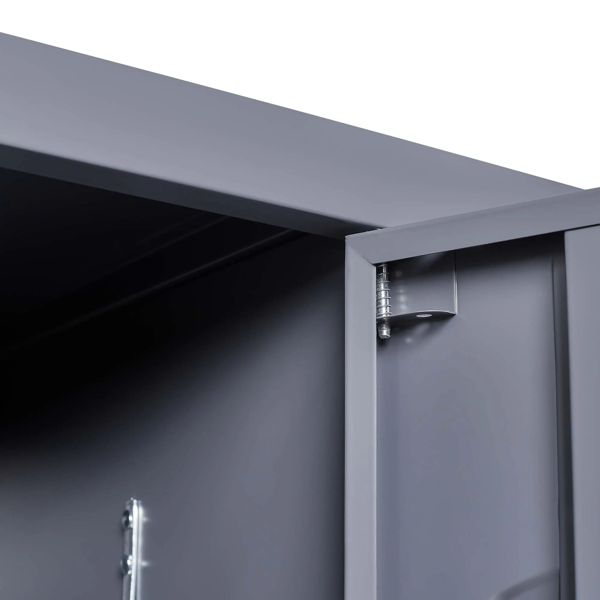 2-Door 66"H Metal Lockers w/ Lock for Employees, Storage Cabinet for Gym, Office, School, Garage - Gray