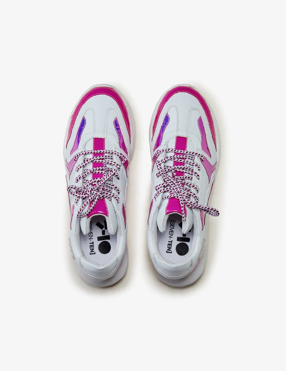 307 white pink holographic pvc chunky sneaker