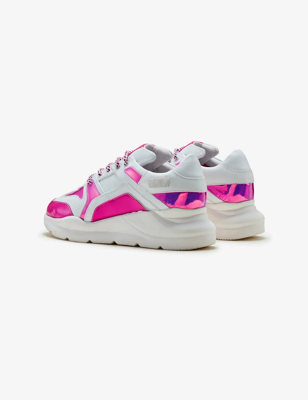 307 white pink holographic pvc chunky sneaker