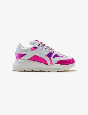 307 white pink holographic pvc chunky sneaker