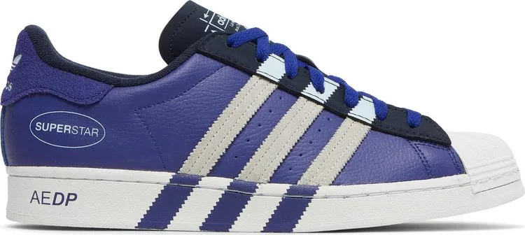 Adidas Superstar 'Extended Midfoot Stripes - Legacy Indigo' Sneakers, Blue