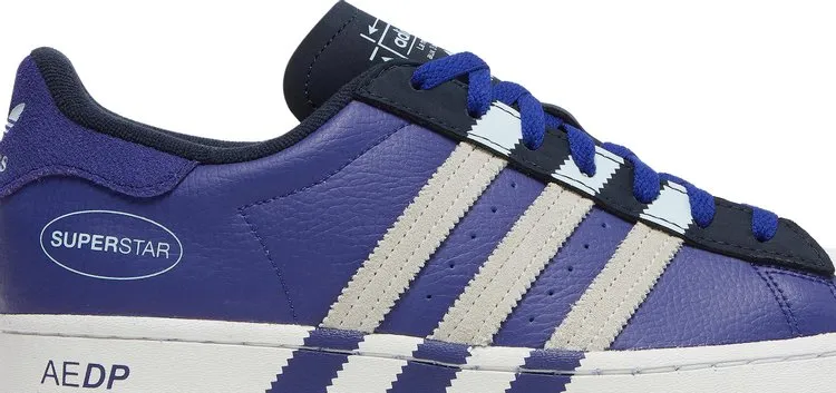 Adidas Superstar 'Extended Midfoot Stripes - Legacy Indigo' Sneakers, Blue
