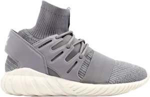 Adidas Tubular Doom Primeknit 'Medium Solid Grey' Sneakers, Gray
