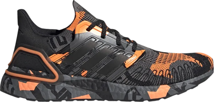 Adidas UltraBoost 20 'Geometric Pack - Black Signal Orange' sneakers, black