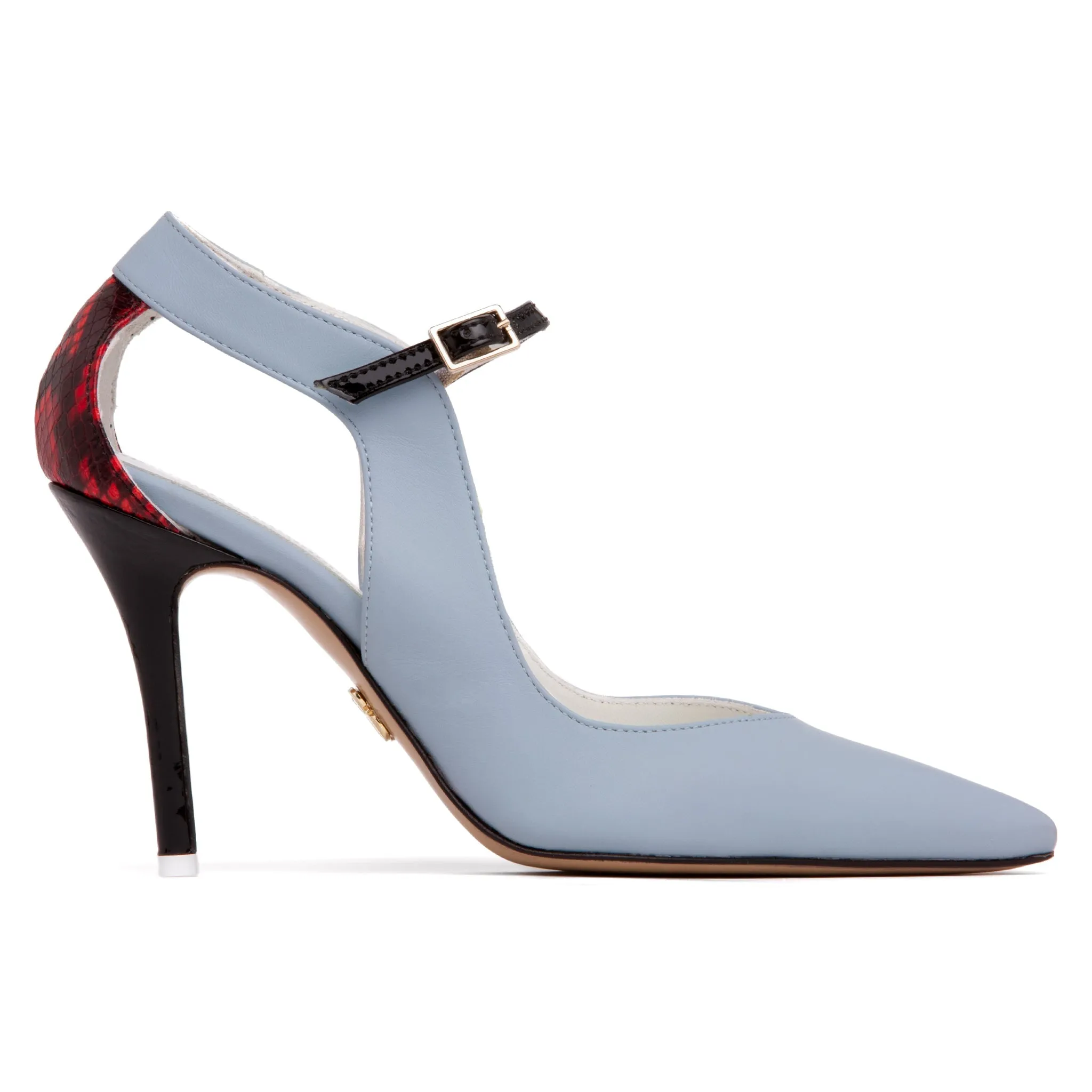 Agnese Stiletto Satin & Leather Pump