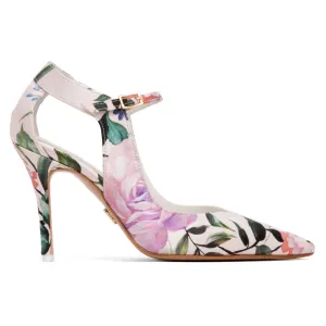 Agnese Stiletto Satin & Leather Pump