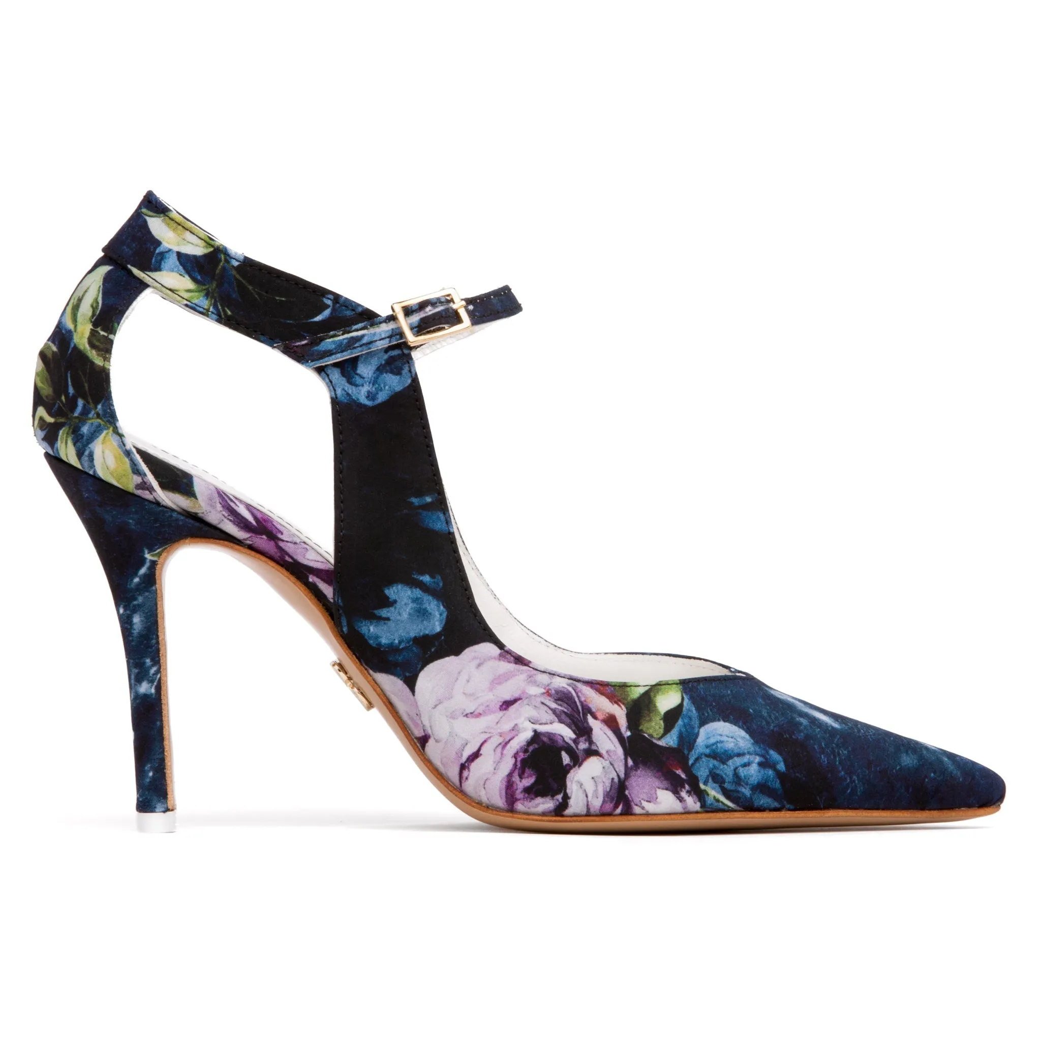 Agnese Stiletto Satin & Leather Pump