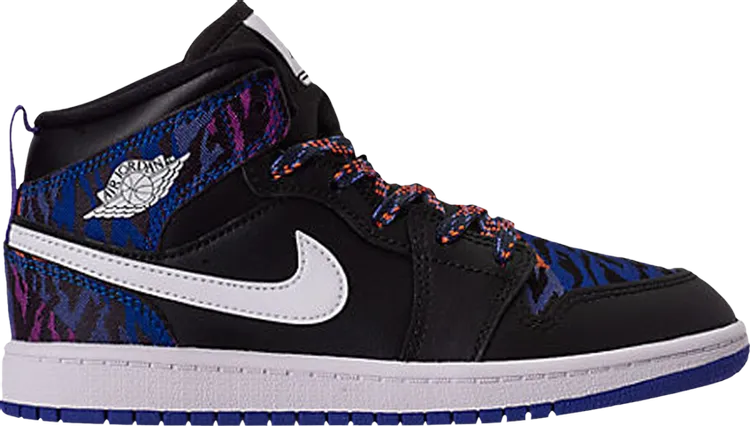 Air Jordan 1 Mid SE PS Tiger Stripe, black