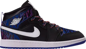 Air Jordan 1 Mid SE PS Tiger Stripe, black