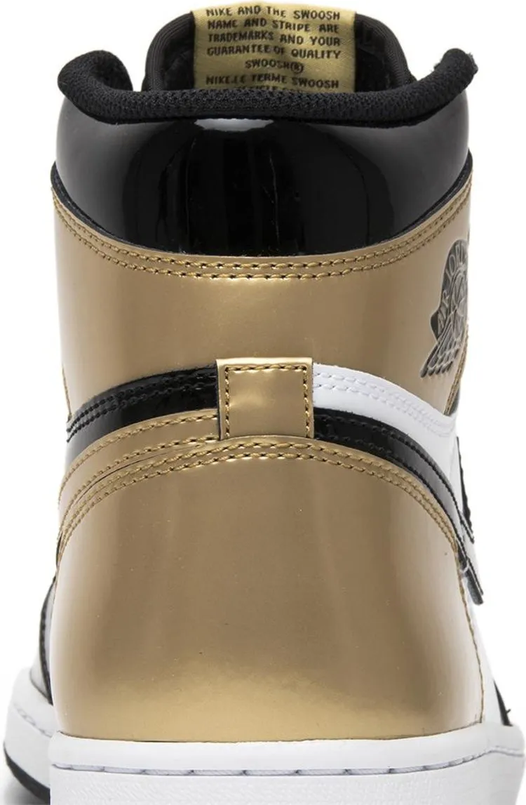 Air Jordan 1 Retro High OG NRG Gold Toe Sneakers, gold