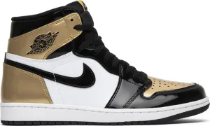 Air Jordan 1 Retro High OG NRG Gold Toe Sneakers, gold