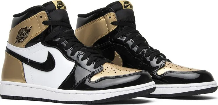 Air Jordan 1 Retro High OG NRG Gold Toe Sneakers, gold