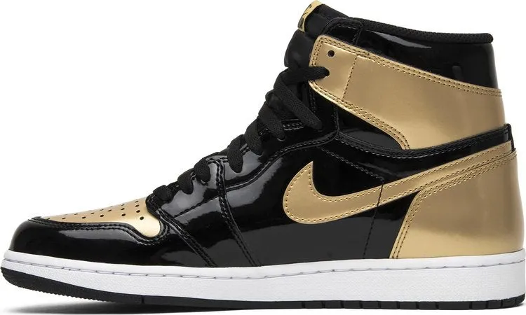 Air Jordan 1 Retro High OG NRG Gold Toe Sneakers, gold