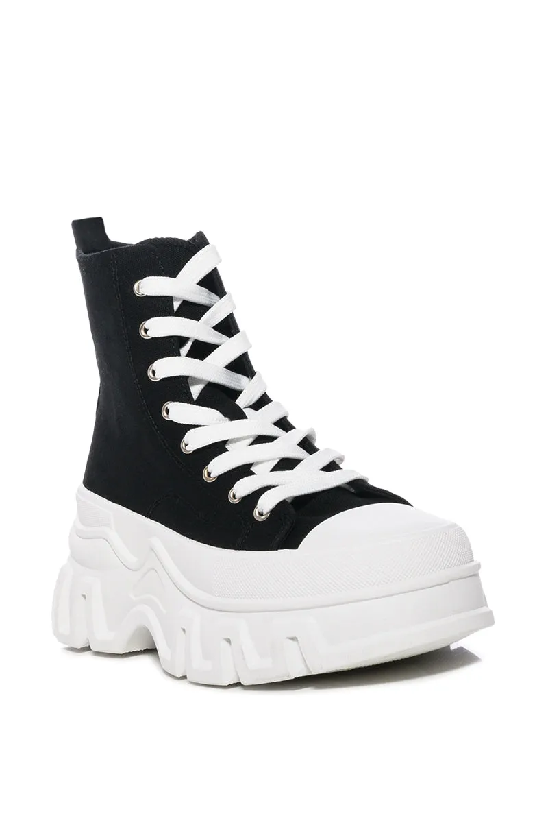 AZALEA WANG CHANEY HIGH TOP SNEAKER IN BLACK