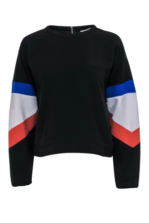 Ba&sh - Black & Multicolor Striped Sweatshirt Sz 6