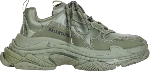Balenciaga Triple S Sneaker Allover Logo - Dark Green