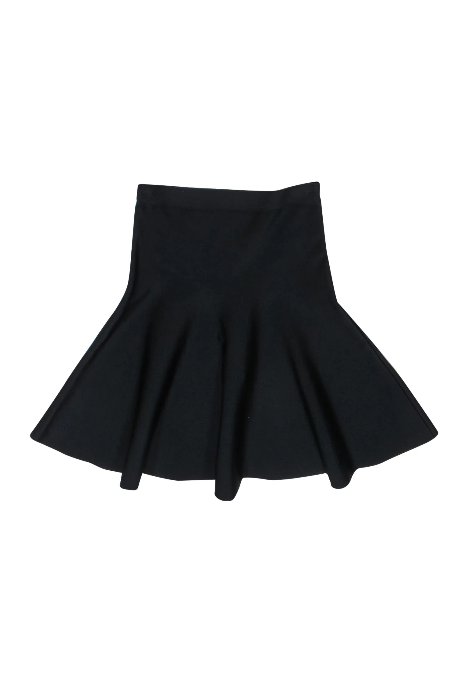 BCBG Max Azria - Black Skater-Style Bandage Skirt Sz M