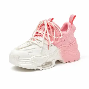 BeauToday Mixed Color Mesh Casual Chunky Sneakers for Women