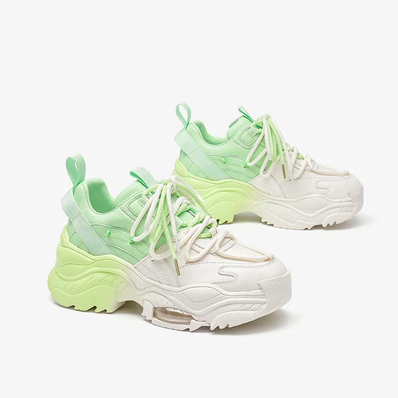 BeauToday Mixed Color Mesh Casual Chunky Sneakers for Women