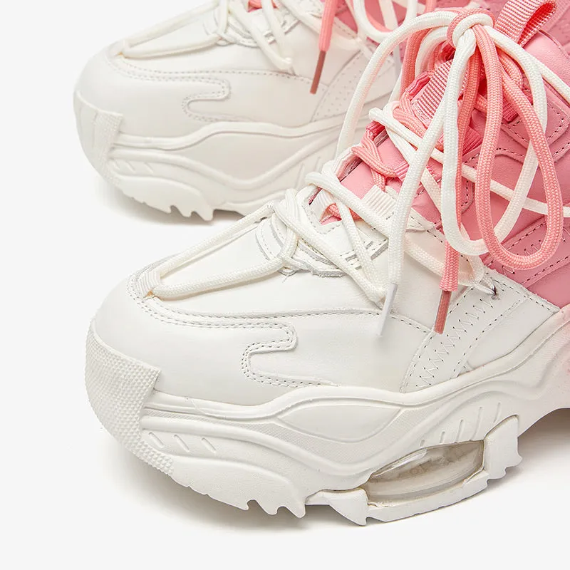 BeauToday Mixed Color Mesh Casual Chunky Sneakers for Women