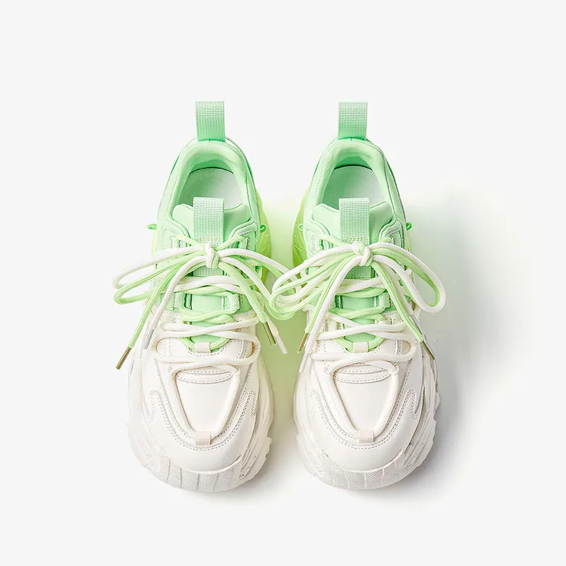 BeauToday Mixed Color Mesh Casual Chunky Sneakers for Women