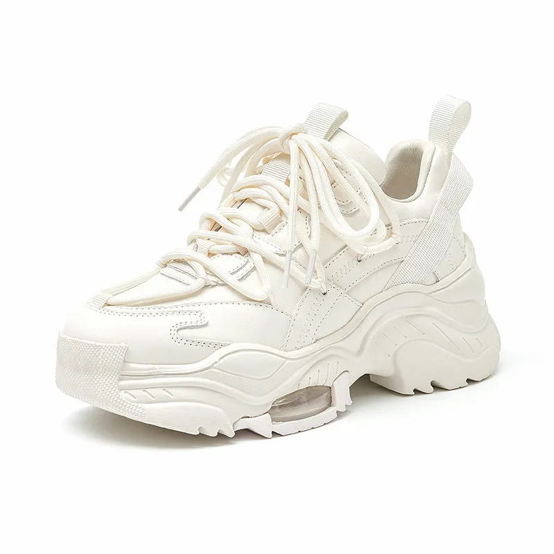 BeauToday Mixed Color Mesh Casual Chunky Sneakers for Women