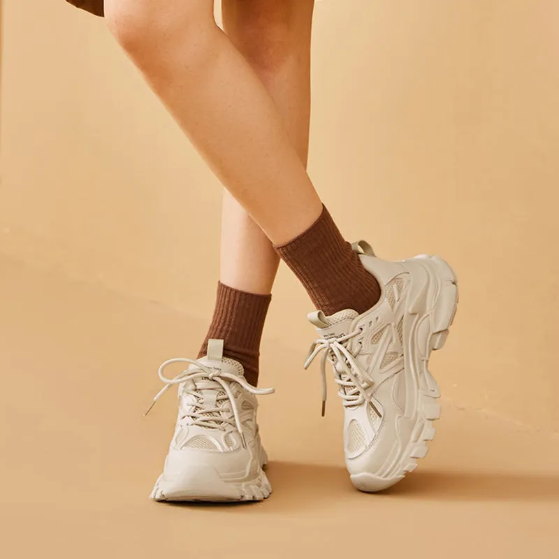 BeauToday Platfrom Chunky Mesh Sneakers for Women