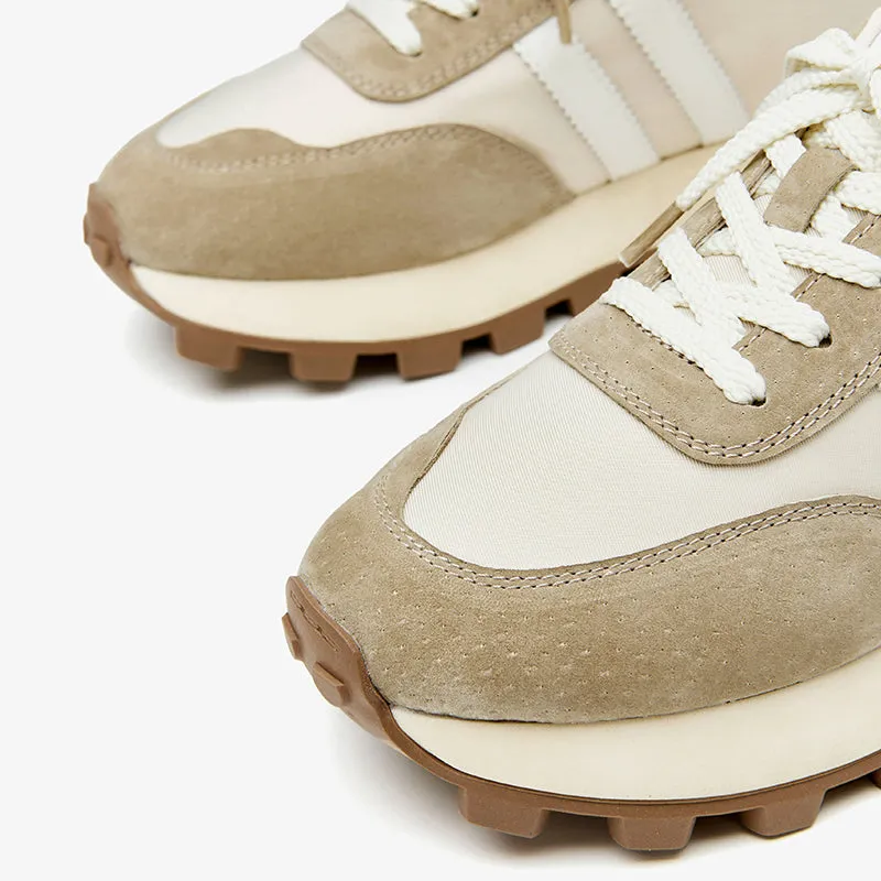 Beautoday Suede Lug Sole Chunky Sneakers with Round Toe Design for Women