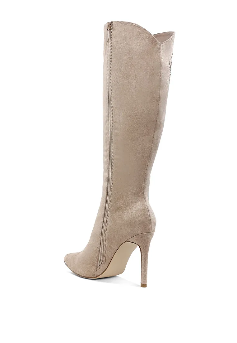 Becks Rhinestone Patterned Calf Boots