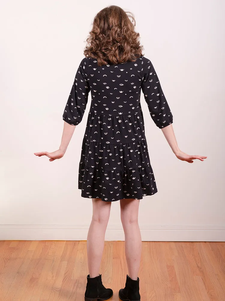 Bellini Long Sleeve Dress - Onyx Eyes