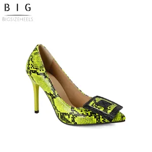 Bigsizeheels Boa constrictors put together black beauty heels - Yellow