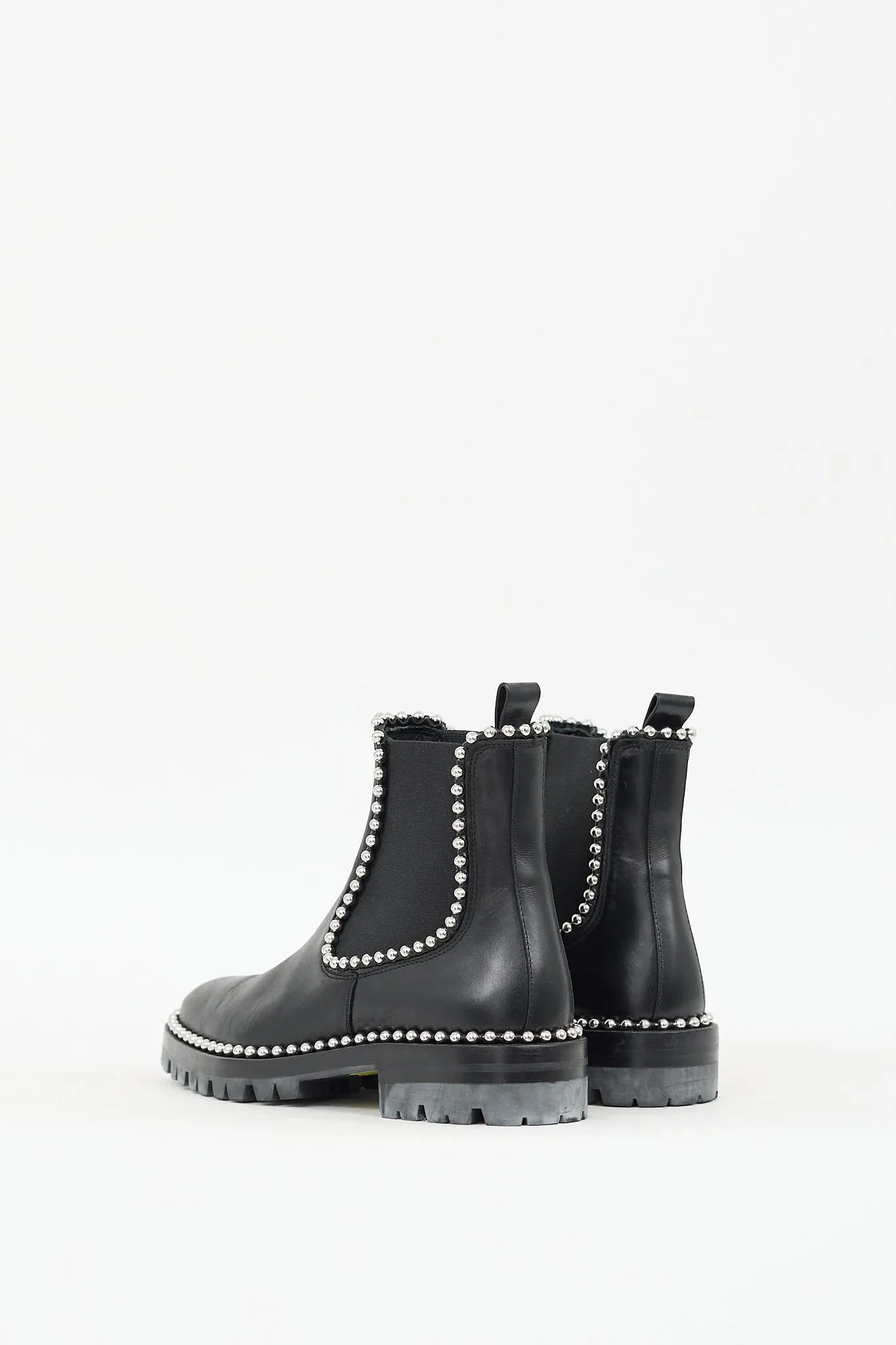 Black & Silver Leather Studded Spencer  Boot