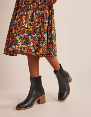 Block-Heel Chelsea Boots-Black