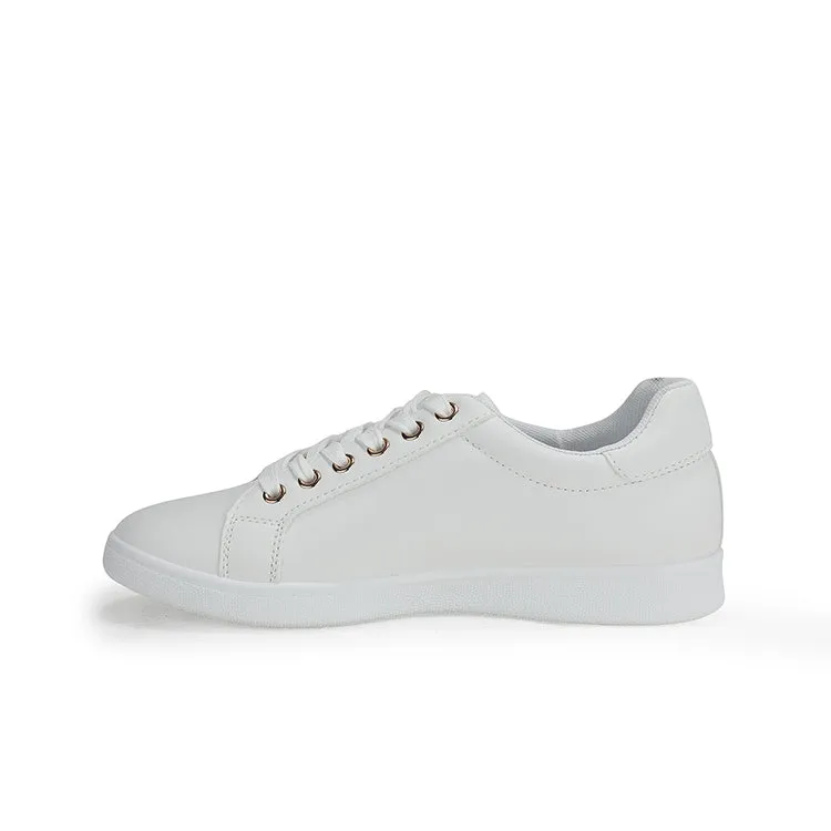BOYS' WHITE LACE-UP SNEAKERS