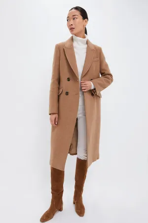 Camel Marylin Tailored Wool Coat