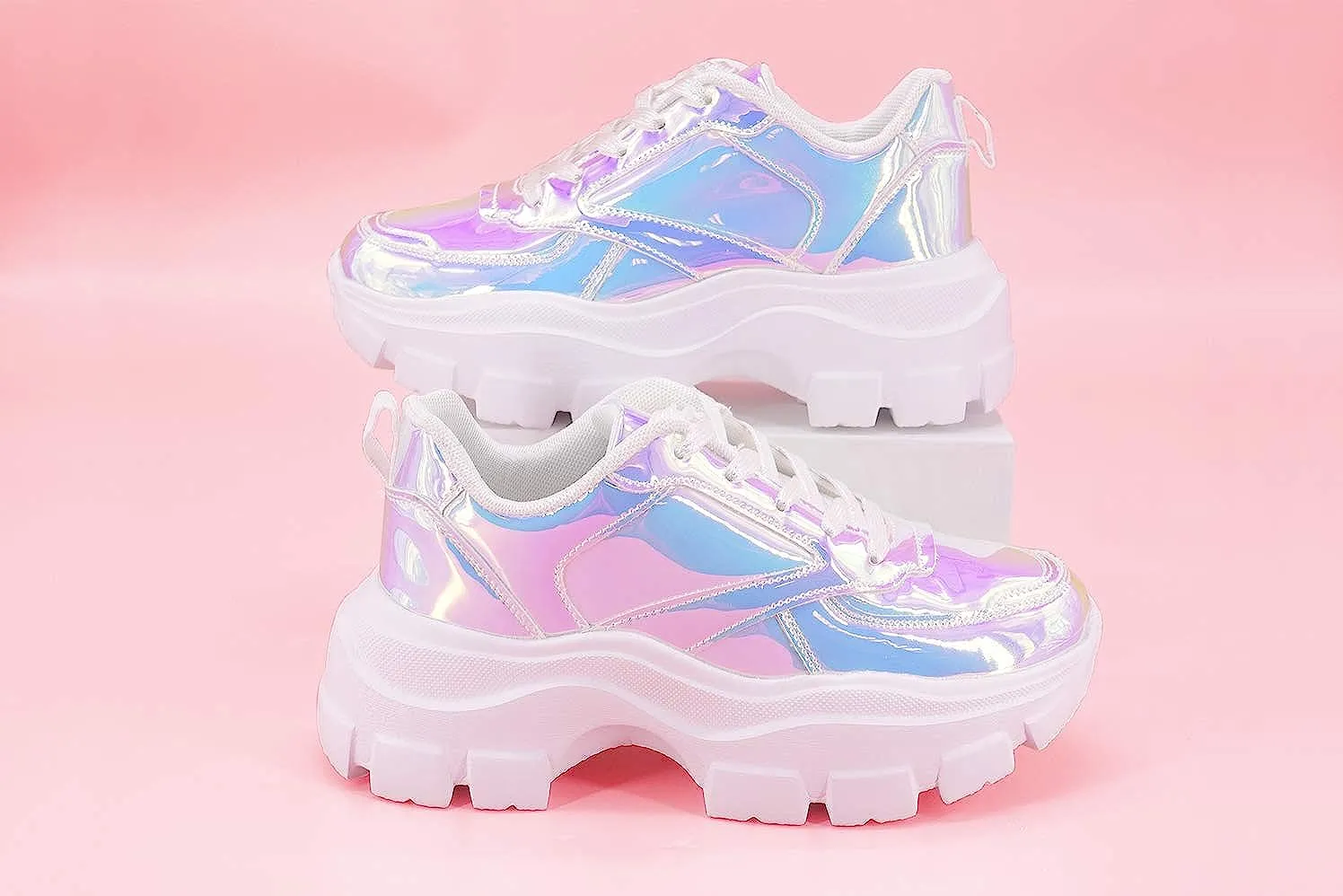 Chic & Fashionable Red Chunky Platform Sneakers