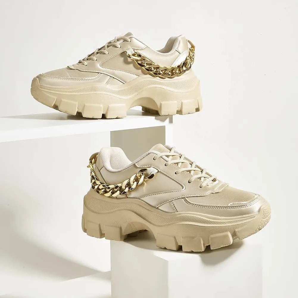 Chic & Fashionable Red Chunky Platform Sneakers