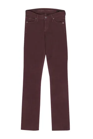 Citizens of Humanity - Burgundy Straight Leg Low Rise "Ava" Jeans Sz 25