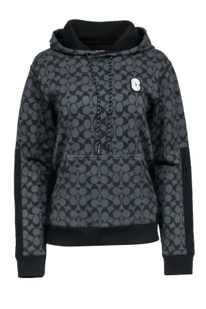 Coach - Charcoal "Mixed Media" Hoodie Sz XS