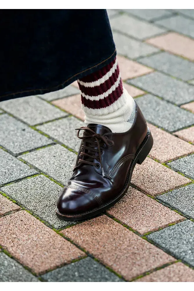 Coarse Ribbed Old-School Crew Socks - Dark Green