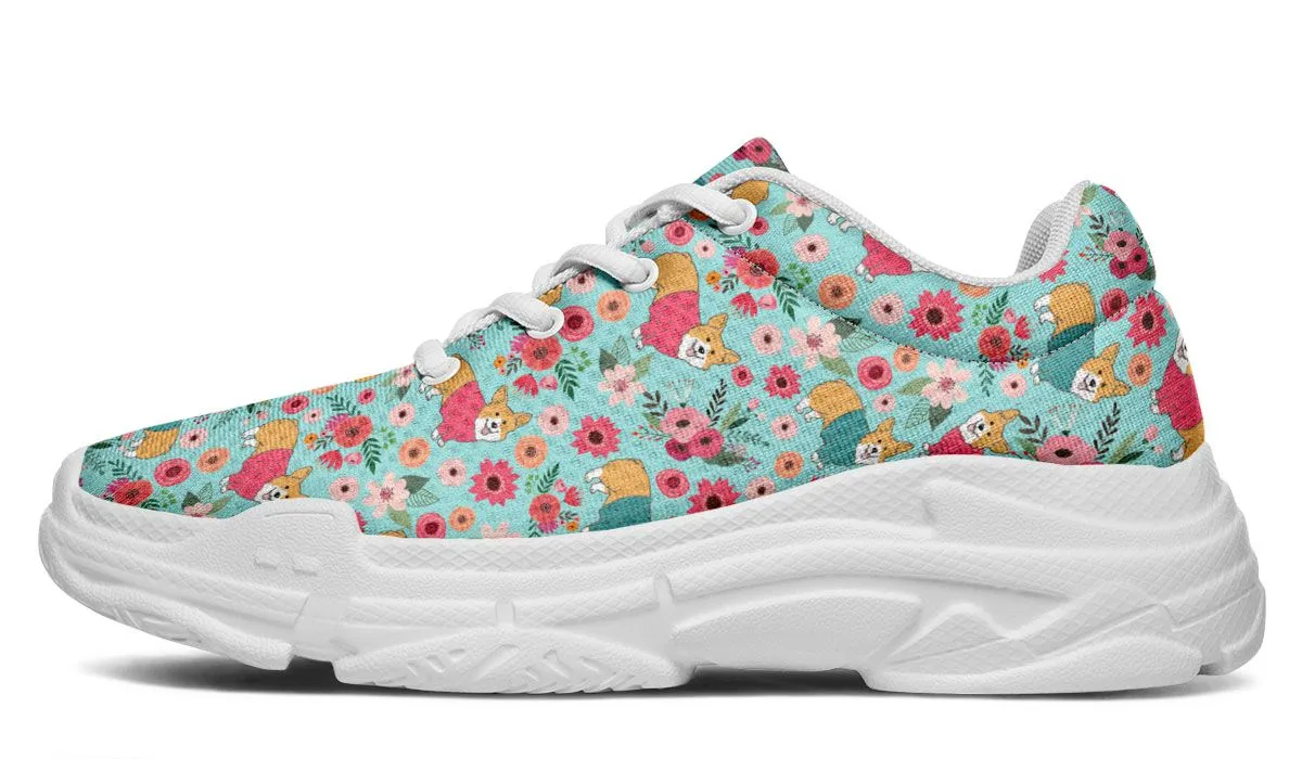 Corgi Flower Chunky Sneakers