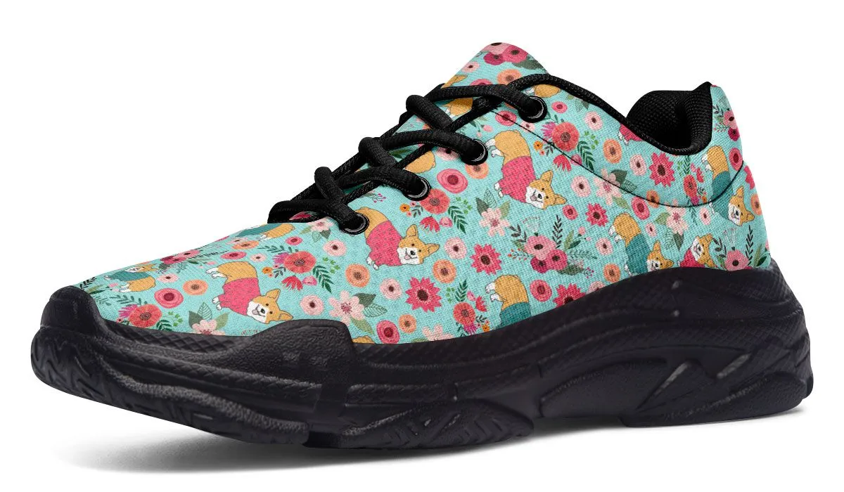Corgi Flower Chunky Sneakers