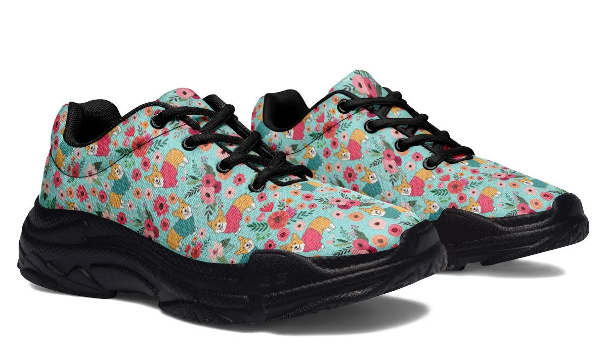Corgi Flower Chunky Sneakers