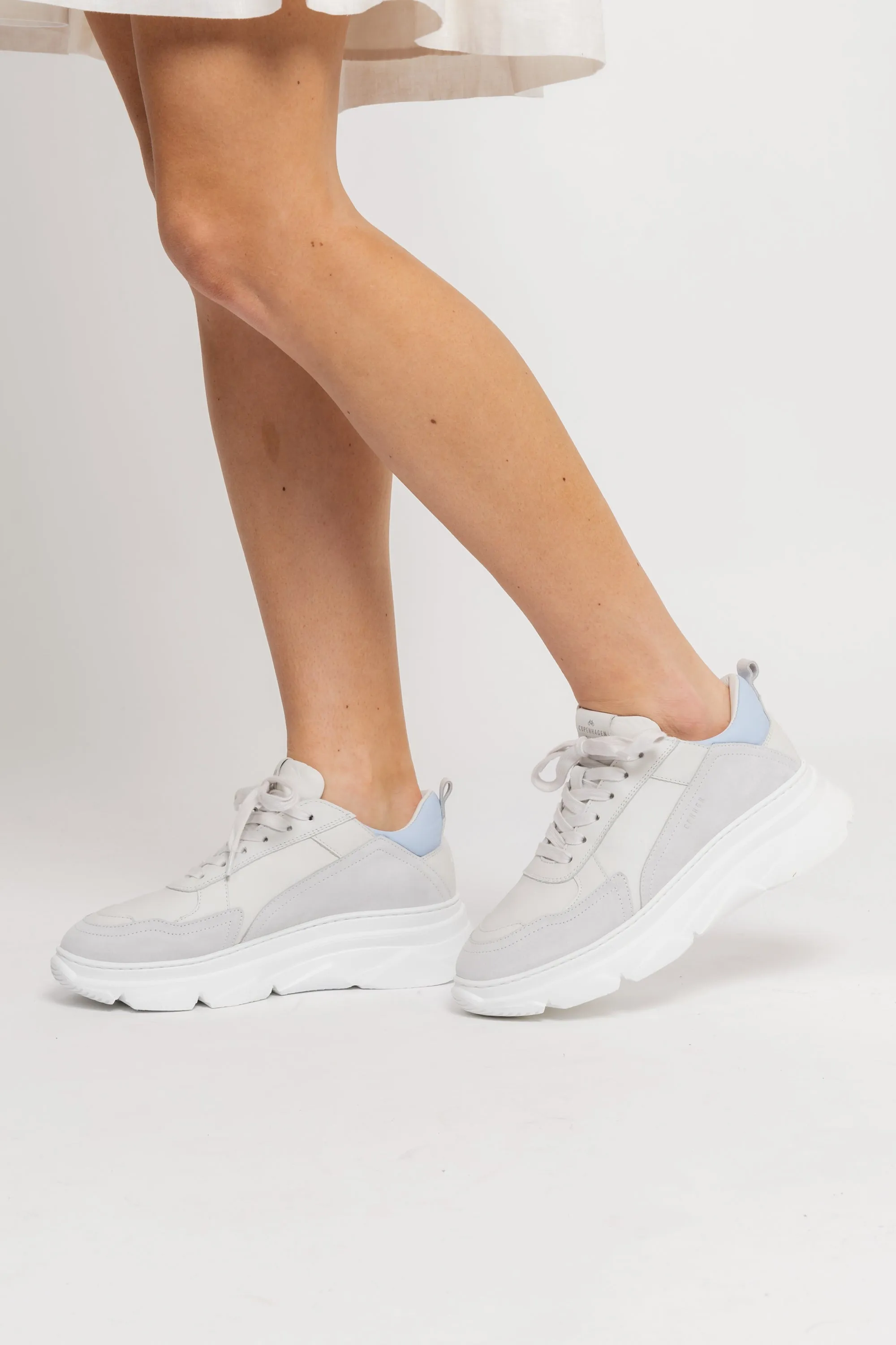 CPH40 Leather Mix - Off White/Light Blue