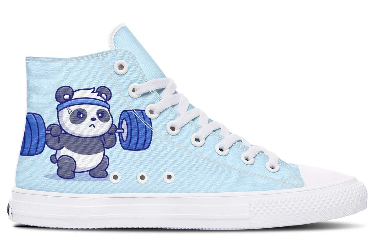 Cute Panda Lifting Barbell