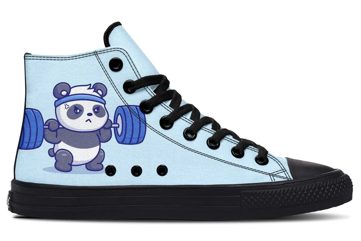 Cute Panda Lifting Barbell
