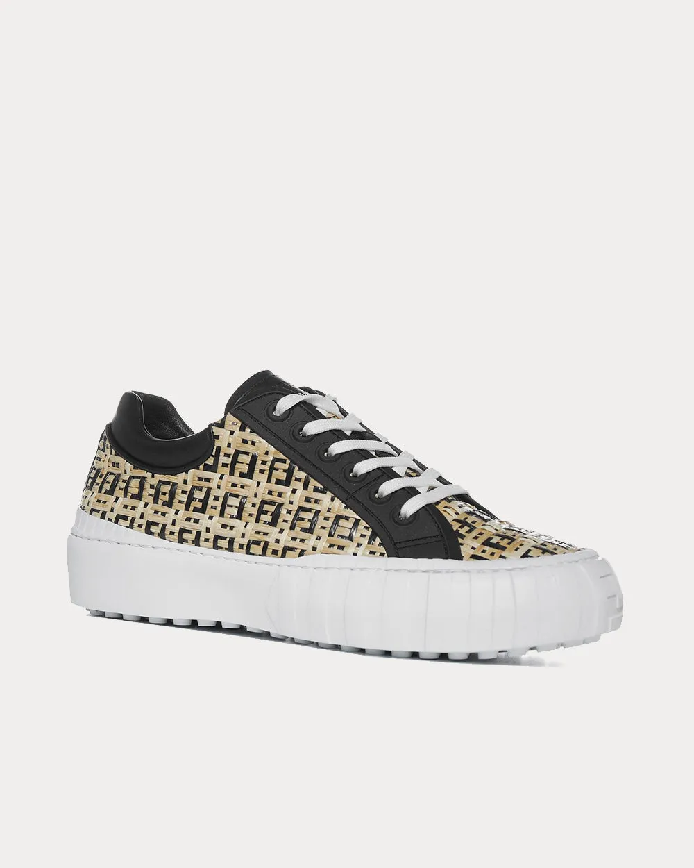 FF Woven Natural / Black Low Top Sneakers