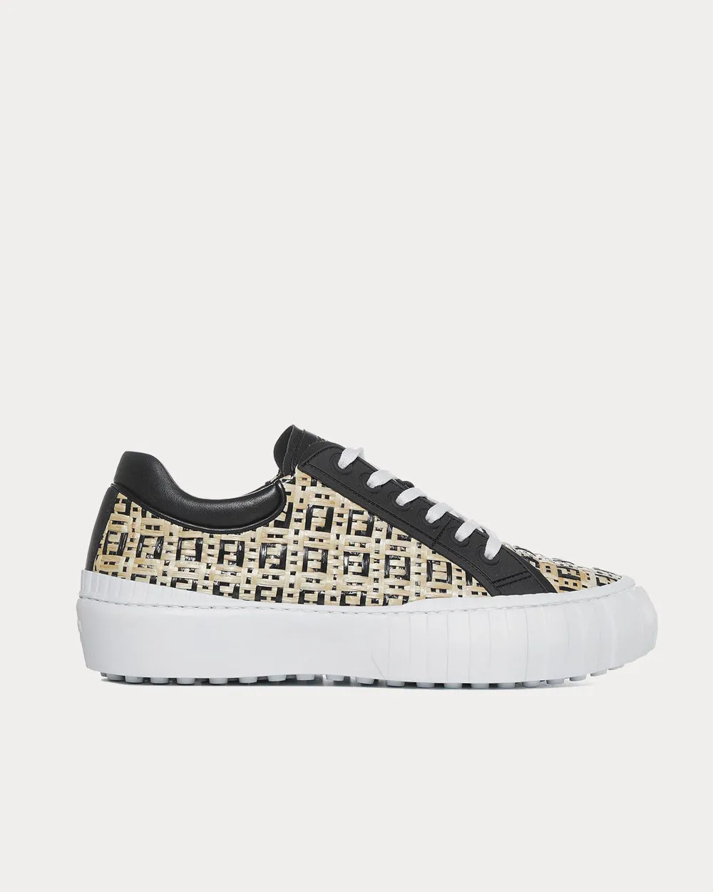 FF Woven Natural / Black Low Top Sneakers